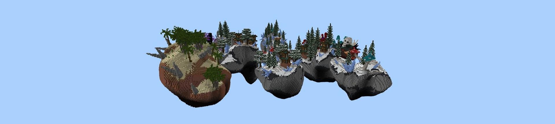 Panorama of the Minecraft Bedrock Marketplace product Winter Skyblock created by Street Studios.