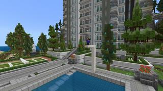 Screenshot of the Minecraft Bedrock Marketplace product World's Tallest Mansion created by Street Studios.