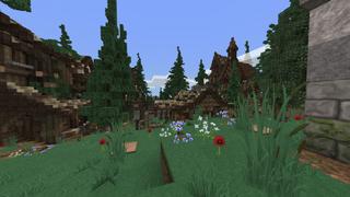 Screenshot of the Minecraft Bedrock Marketplace product Chroma Hills Medieval Village created by Syclone Studios.