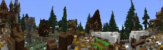 Panorama of the Minecraft Bedrock Marketplace product Medieval Village Roleplay created by Syclone Studios.