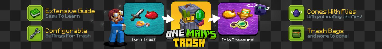 Panorama of the Minecraft Bedrock Marketplace product One Man's Trash created by SystemZee's Workshop.