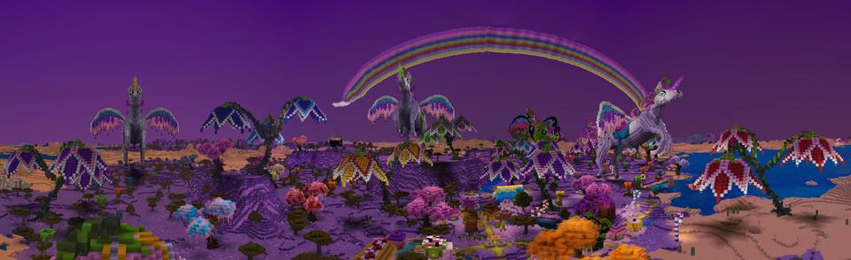 Panorama of the Minecraft Bedrock Marketplace product Cupcakes & Rainbows created by Team Phoenix Studio.