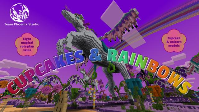 Thumbnail of the Minecraft Bedrock Marketplace product Cupcakes & Rainbows created by Team Phoenix Studio.