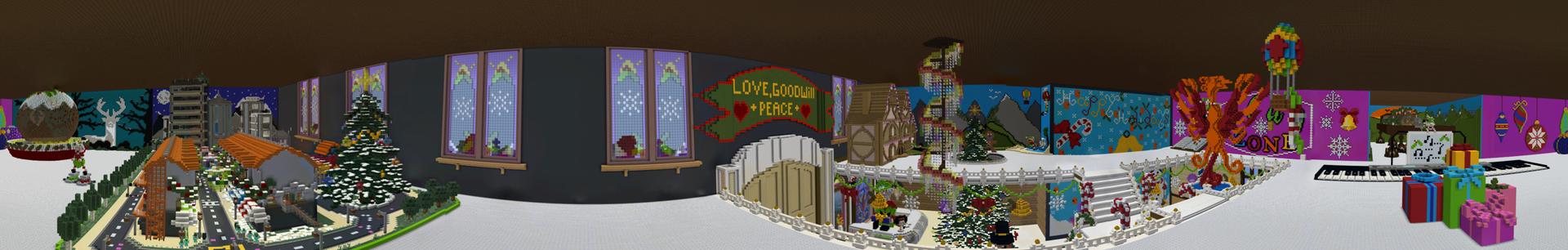 Panorama of the Minecraft Bedrock Marketplace product Happy Holidays created by Team Phoenix Studio.