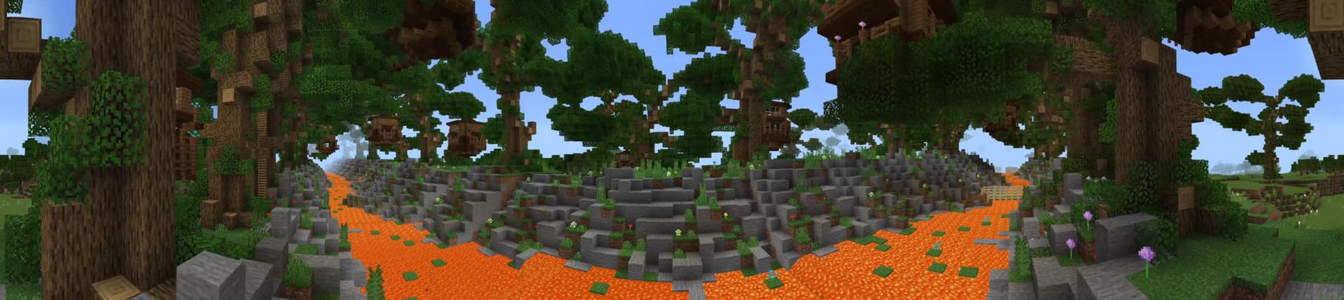 Panorama of the Minecraft Bedrock Marketplace product Lava Hive Valley created by Team Phoenix Studio.