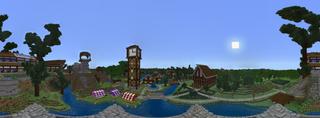 Panorama of the Minecraft Bedrock Marketplace product Summer Retreat created by Team Phoenix Studio.