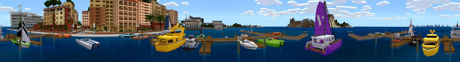 Panorama of the Minecraft Bedrock Marketplace product Boats created by Team Vaeron.