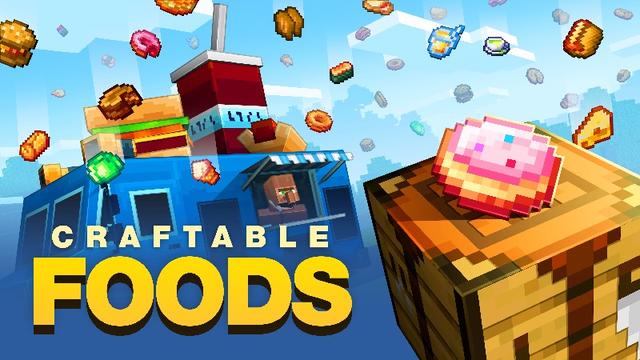 Thumbnail of the Minecraft Bedrock Marketplace product Craftable Foods created by Team Vaeron.