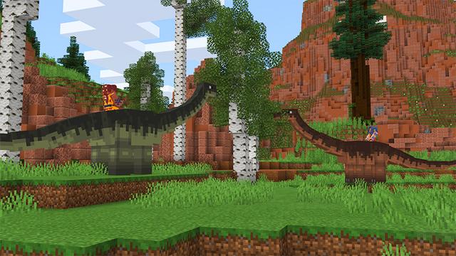 Screenshot of the Minecraft Bedrock Marketplace product Dinosaurs created by Team Vaeron.