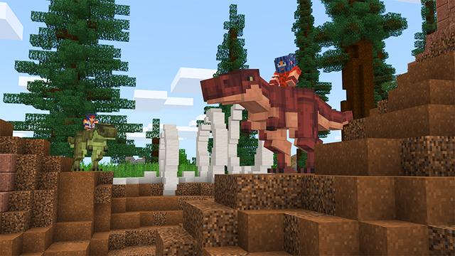 Screenshot of the Minecraft Bedrock Marketplace product Dinosaurs created by Team Vaeron.