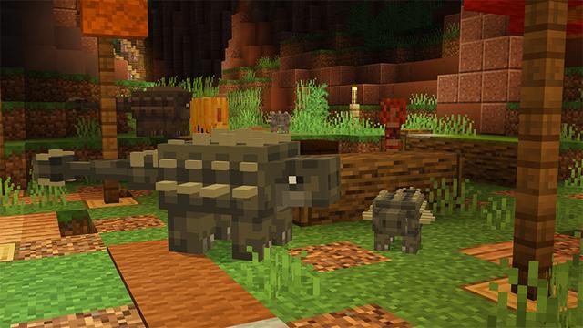 Screenshot of the Minecraft Bedrock Marketplace product Dinosaurs created by Team Vaeron.