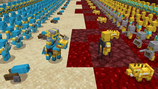Screenshot of the Minecraft Bedrock Marketplace product Mini Soldiers Add-On created by Team Vaeron.