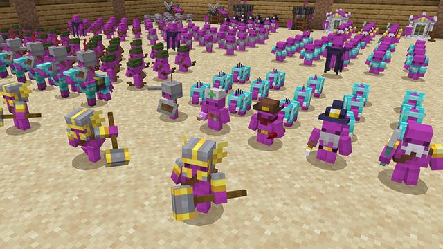 Screenshot of the Minecraft Bedrock Marketplace product Mini Soldiers Add-On created by Team Vaeron.