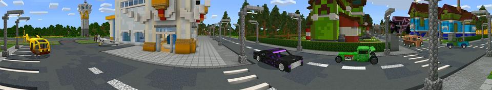 Panorama of the Minecraft Bedrock Marketplace product Mob Cars created by Team Vaeron.