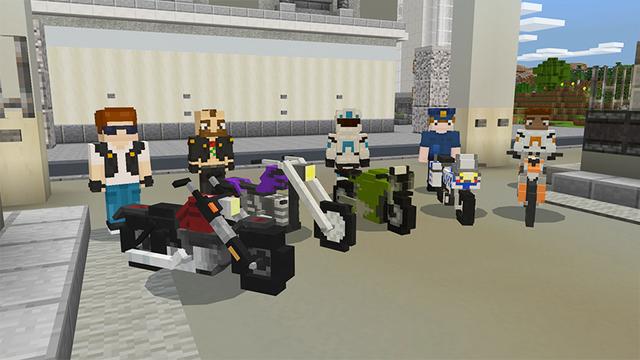 Screenshot of the Minecraft Bedrock Marketplace product Motorbikes created by Team Vaeron.
