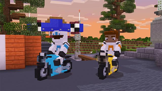 Screenshot of the Minecraft Bedrock Marketplace product Motorbikes created by Team Vaeron.