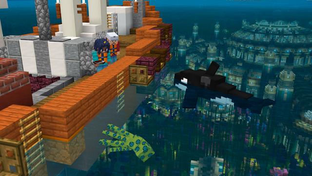 Screenshot of the Minecraft Bedrock Marketplace product Ocean Animals created by Team Vaeron.