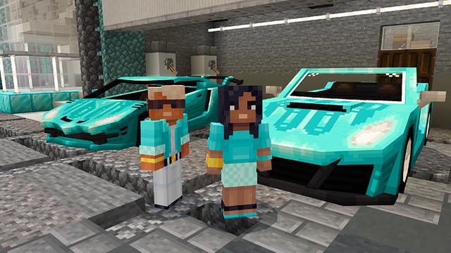 Screenshot of the Minecraft Bedrock Marketplace product Ore Cars created by Team Vaeron.