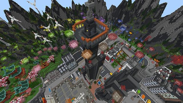 Screenshot of the Minecraft Bedrock Marketplace product Anime City Jumper created by Team Visionary.