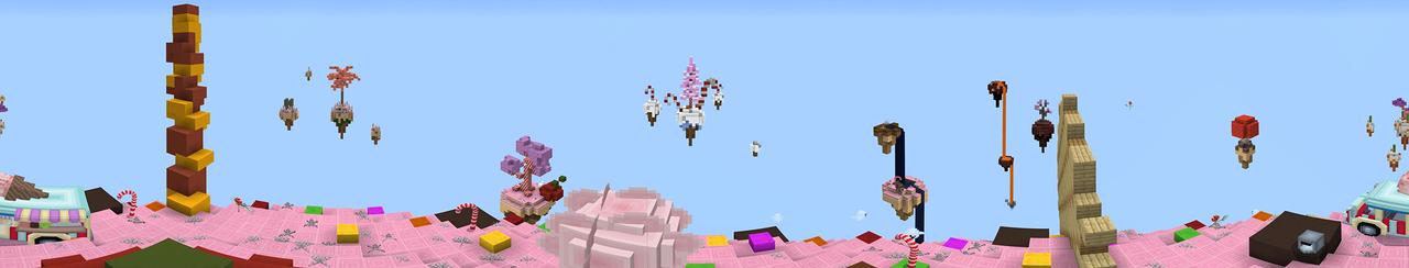 Panorama of the Minecraft Bedrock Marketplace product Candy Land Skyblock created by Team Visionary.