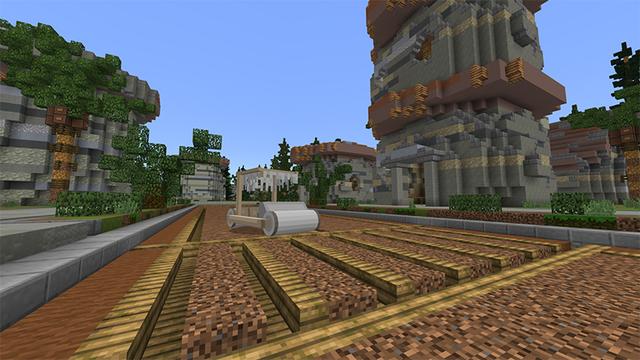 Screenshot of the Minecraft Bedrock Marketplace product Caveman Capital created by Team Visionary.