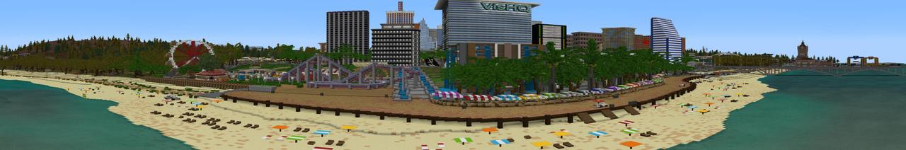Panorama of the Minecraft Bedrock Marketplace product City Haven created by Team Visionary.