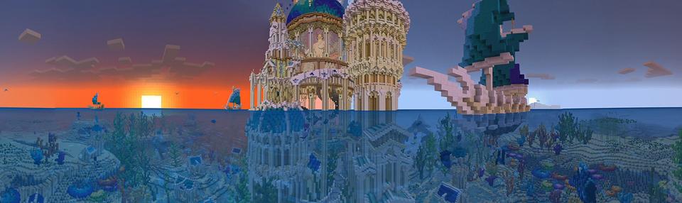 Panorama of the Minecraft Bedrock Marketplace product City of Atlantis created by Team Visionary.