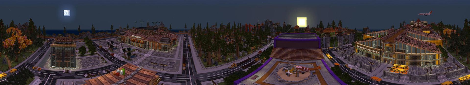 Panorama of the Minecraft Bedrock Marketplace product Coastal City created by Team Visionary.