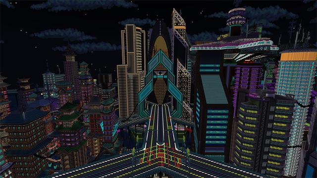 Screenshot of the Minecraft Bedrock Marketplace product Cyberpunk Mashup created by Team Visionary.