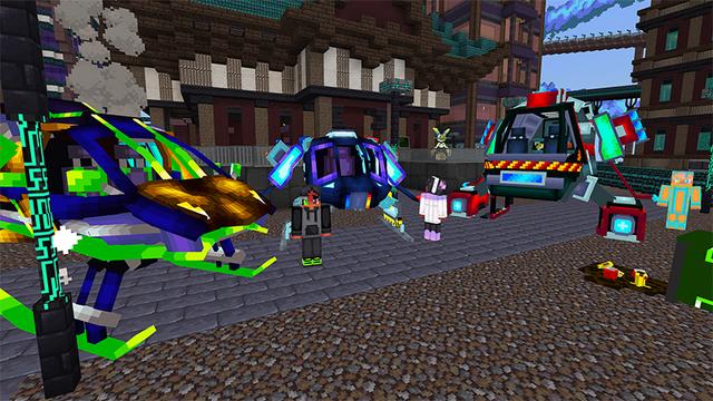 Screenshot of the Minecraft Bedrock Marketplace product Cyberpunk Mashup created by Team Visionary.