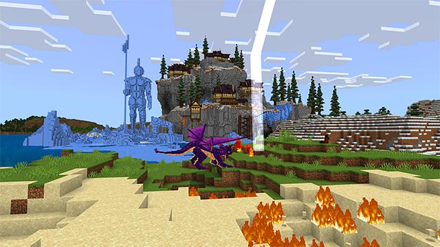 Screenshot of the Minecraft Bedrock Marketplace product Frozen Dragon Village created by Team Visionary.