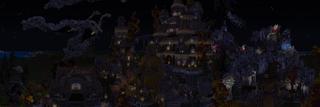 Panorama of the Minecraft Bedrock Marketplace product Halloween Town created by Team Visionary.
