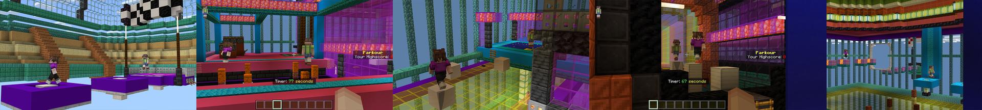 Panorama of the Minecraft Bedrock Marketplace product Hamster Parkour created by Team Visionary.