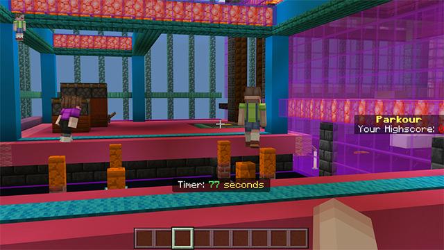 Screenshot of the Minecraft Bedrock Marketplace product Hamster Parkour created by Team Visionary.