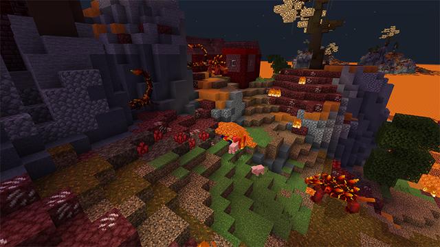 Screenshot of the Minecraft Bedrock Marketplace product Lava Block Survival created by Team Visionary.