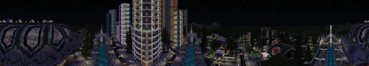 Panorama of the Minecraft Bedrock Marketplace product Lucid City created by Team Visionary.