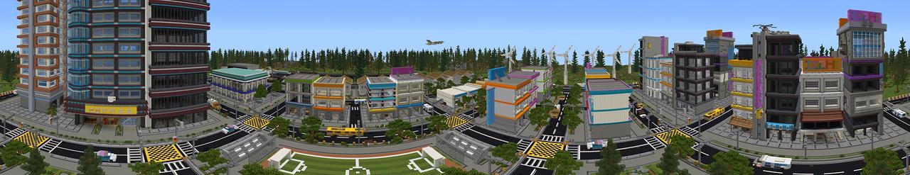 Panorama of the Minecraft Bedrock Marketplace product Mech Clash created by Team Visionary.