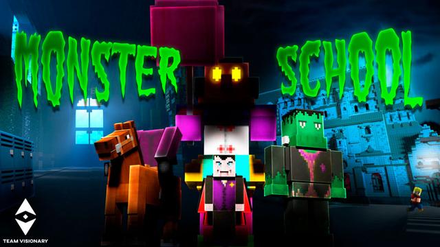 Thumbnail of the Minecraft Bedrock Marketplace product Monster School created by Team Visionary.