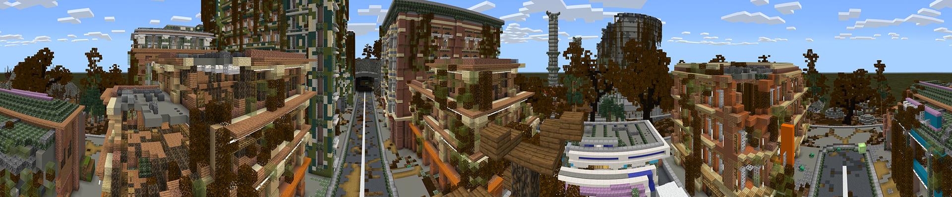 Panorama of the Minecraft Bedrock Marketplace product No Man's Land Roleplay created by Team Visionary.