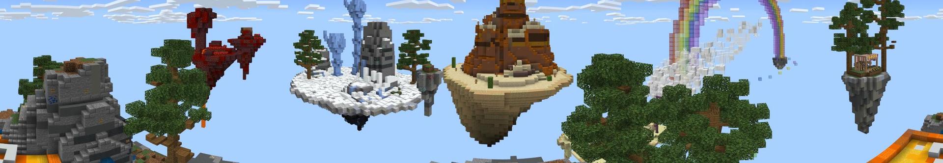 Panorama of the Minecraft Bedrock Marketplace product Pot of Gold Skyblock created by Team Visionary.
