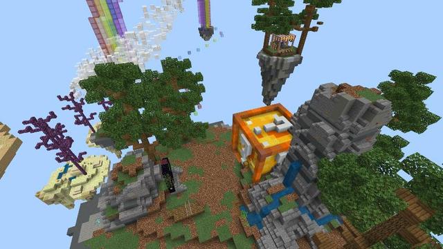Screenshot of the Minecraft Bedrock Marketplace product Pot of Gold Skyblock created by Team Visionary.