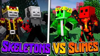 Thumbnail of the Minecraft Bedrock Marketplace product Skeletons VS Slimes created by Team Visionary.