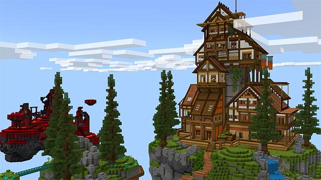 Screenshot of the Minecraft Bedrock Marketplace product Skyblock Lost House created by Team Visionary.