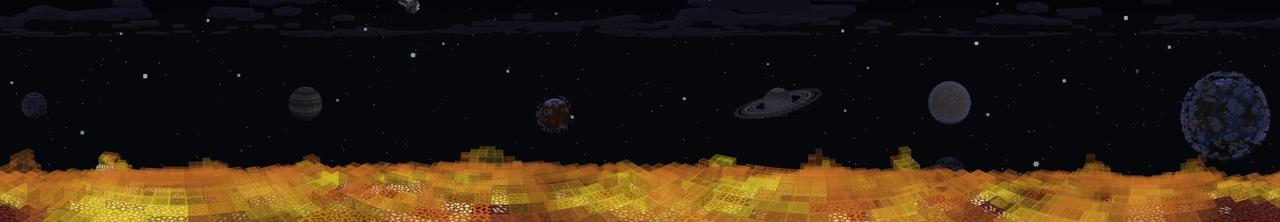 Panorama of the Minecraft Bedrock Marketplace product Solar System Skyblock created by Team Visionary.