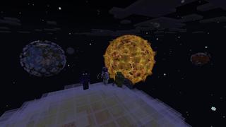 Screenshot of the Minecraft Bedrock Marketplace product Solar System Skyblock created by Team Visionary.