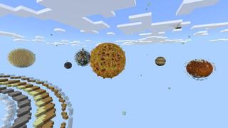 Screenshot of the Minecraft Bedrock Marketplace product Solar System Skyblock created by Team Visionary.