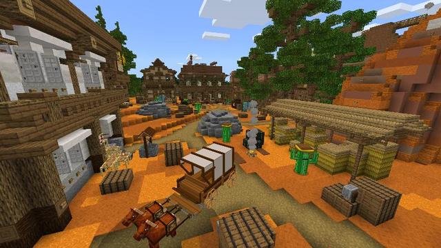 Screenshot of the Minecraft Bedrock Marketplace product Wacky West Mashup created by Team Visionary.