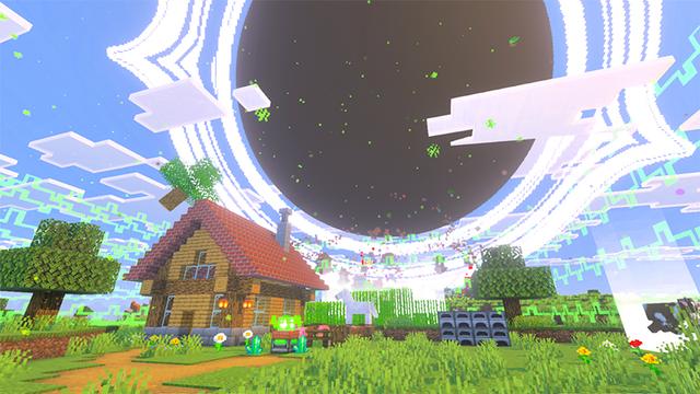 Screenshot of the Minecraft Bedrock Marketplace product Black Hole created by Team VoidFeather.