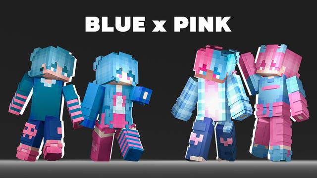Thumbnail of the Minecraft Bedrock Marketplace product Blue x Pink created by Team VoidFeather.