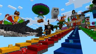 Screenshot of the Minecraft Bedrock Marketplace product ONLY UP! Lucky Block created by Team VoidFeather.